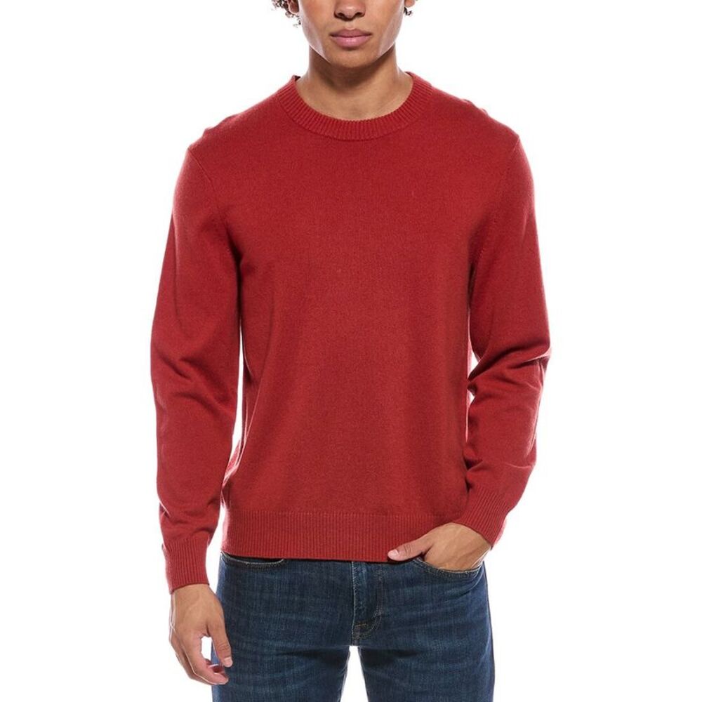 Theory Mens  Hilles 100% Cashmere Crewneck Sweater, Orange